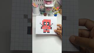 Mini Deadpool Pixel art ✨✨#shorts #art #pixelart #pixel  #papercraft #deadpool #drawing