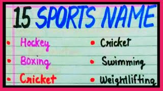 15 Sports Game Name in english