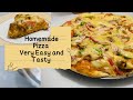 Homemade Chicken Pizza || Pizza Dough Recipe || By Daily Food Diaries