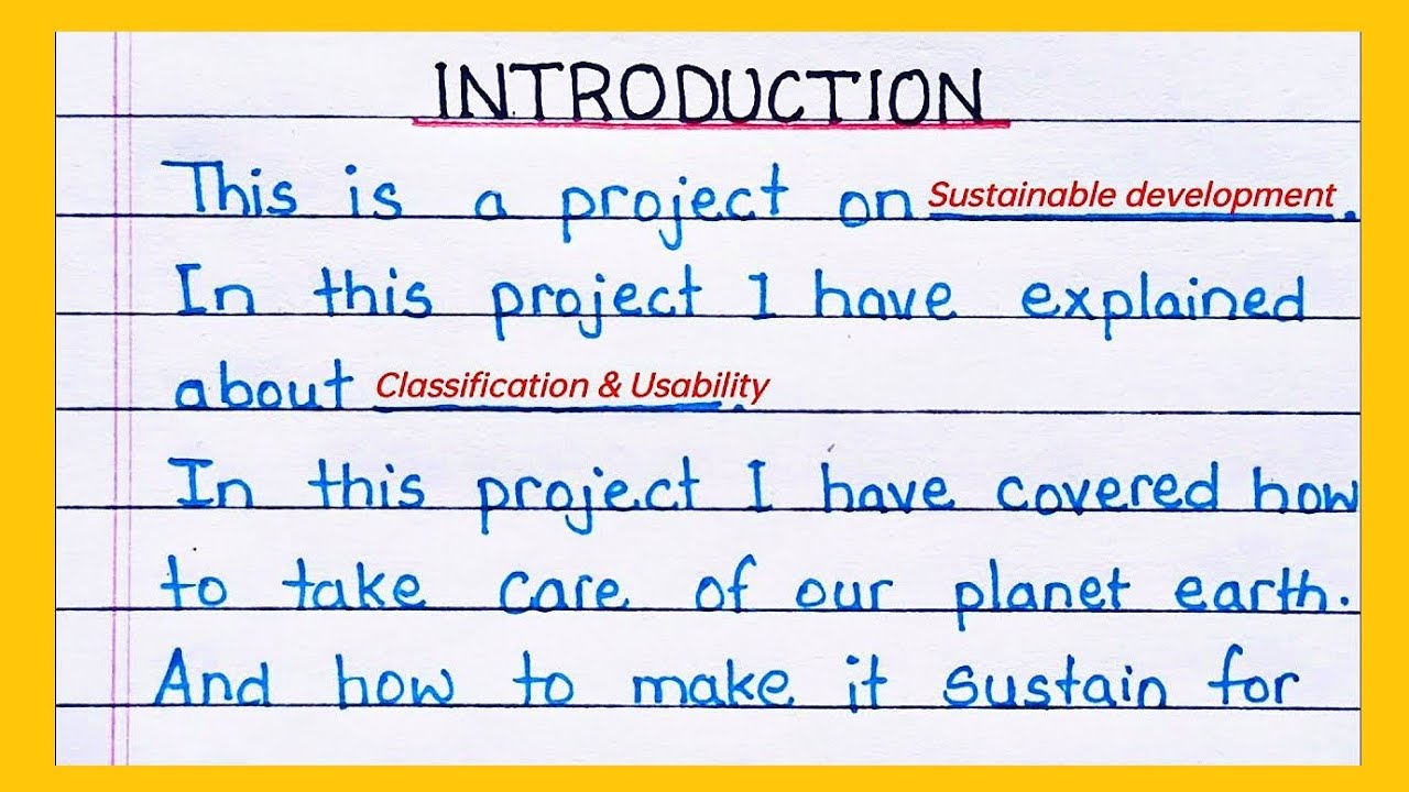 How To Make An Introduction Page For Your School Project File - In ...