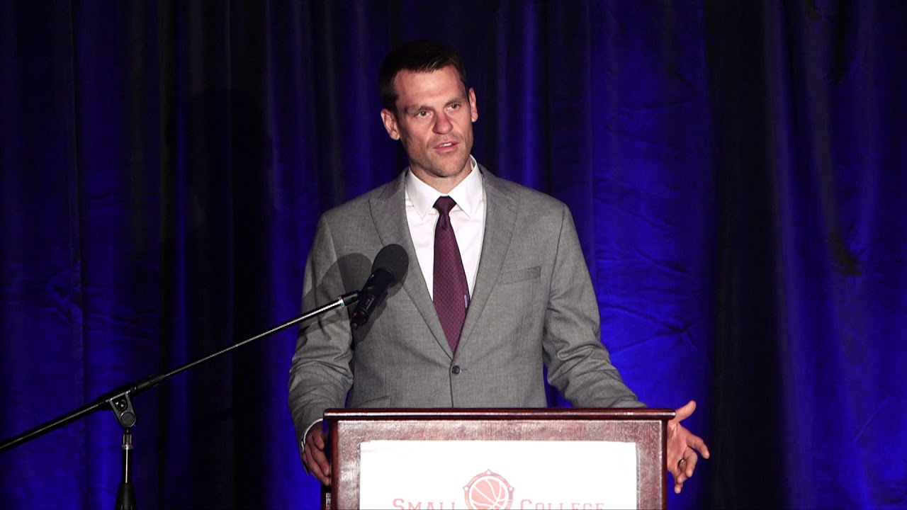 Indiana Wesleyan Head Coach Greg Tonagel Addresses The Crowd At The SCB ...