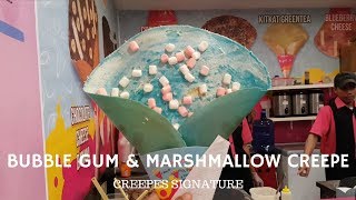 Super Delicious !!! Bubble Gum \u0026 MarshMallow Crepes at Crepe Signature