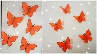 How to make Paper Butterfly🦋- DIY Paper Butterfly Wall Art - Easy Butterfly Wall sticker