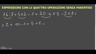 Espressioni con le 4 operazioni senza parentesi