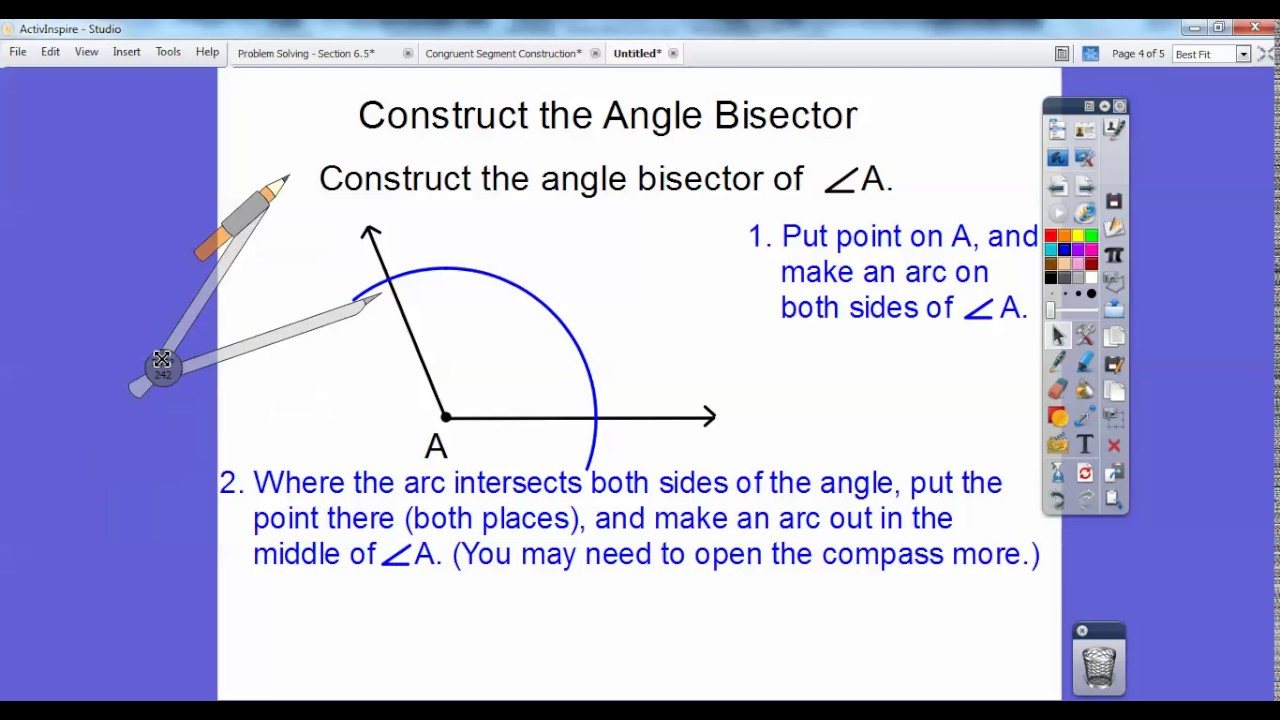 Angle Bisector Construction Youtube