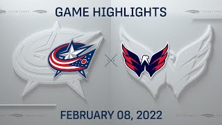 NHL Highlights | Blue Jackets vs. Capitals - Feb. 8, 2022