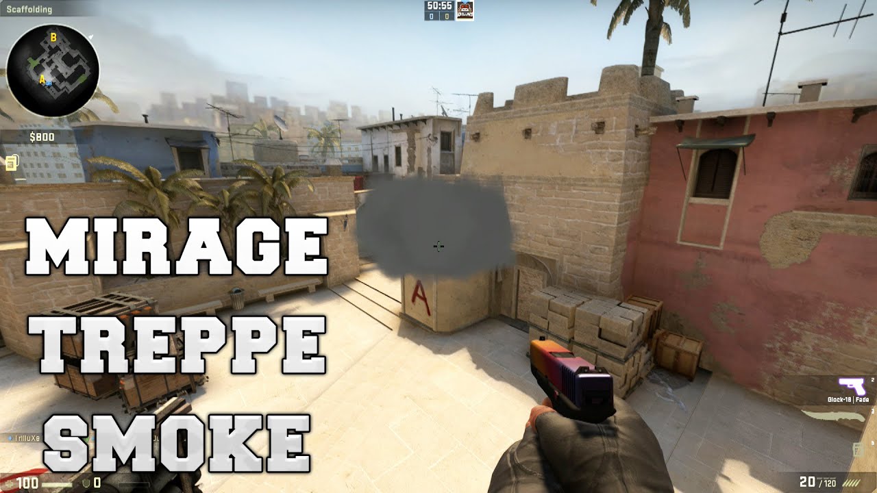 CS:GO - Smoke Tutorial #1 - Mirage Treppe Bombsite A - YouTube