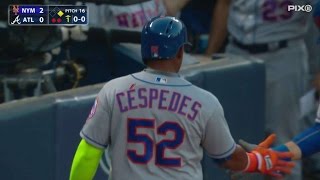 NYM@ATL: Bruce drives in one with a fielder's choice