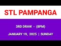 stl pampanga 3rd draw result today 8pm draw evening result philippines january 19 2025 sunday