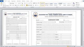 How to create admission form in ms Word | Microsoft Word tutorial