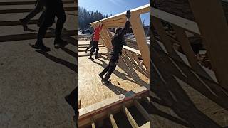 How To Raise And Fix Walls When Building A Frame House #carpentry