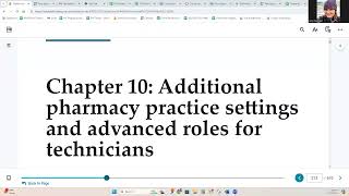 Chapter 10: Additional pharmacy practice settings and advanced roles for technicians