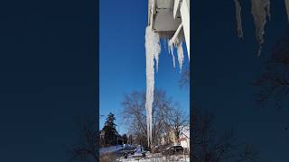 3 Foot Large Icicle Crash! #shorts #icicles #icicle 4k