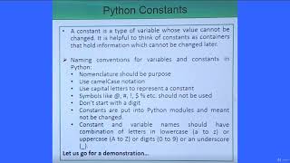 Python Variables And Constants - Tutorial 3