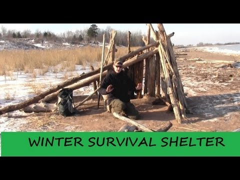 Winter Survival Shelter - Easy Build - YouTube