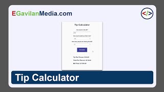 Tip Calculator | Speed Code | HTML, CSS and JavaScript