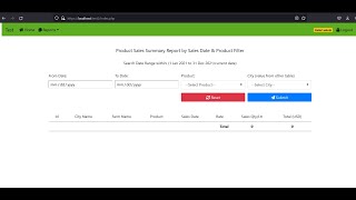 Multiple filter, date range search pivot report PHP SQL with source code