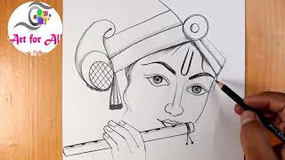 God Krishna Drawing Step by step || भगवान कृष्ण ड्राइंग स्टेप बाय स्टेप || ભગવાન કૃષ્ણ ડ્રોઇંગ