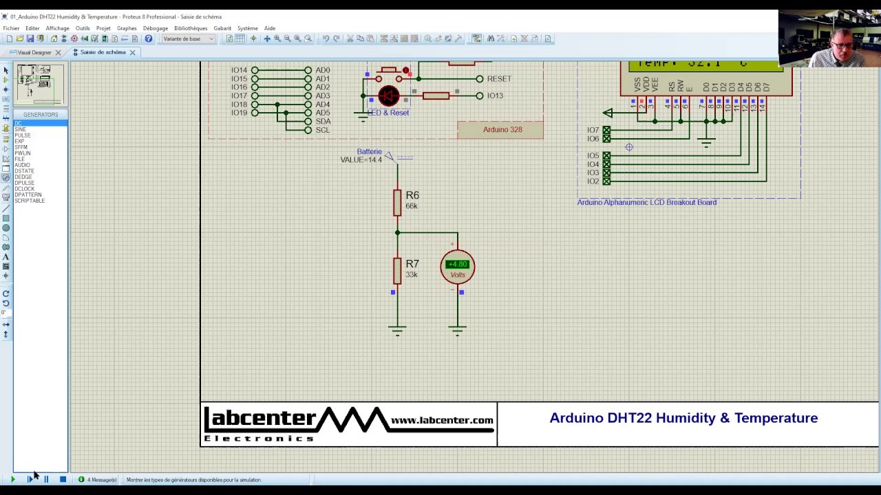 Proteus_01 Mesure Et Affichage D'une Tension Avec Proteus 8.10 - YouTube