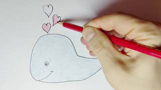 How To Draw A Whale Easy Tutorial For Beginners | Simple Drawing