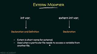 Variable Modifiers − Auto & Extern