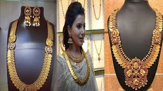 Latest Long Kasu Mala Designs  In Gold||Traditional Gold  Kasulaperu Haram Designs Ideas