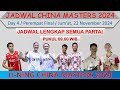 Jadwal China Masters 2024 Hari Ini │ Day 4 / Perempat Final │ 4 Wakil Indonesia Babak Perempat Final