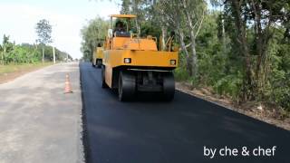 รถบด HAMM รุ่น HD75 และรถบด SAKAI ทำถนนลาดยาง Road Construction Thailand | Che Chef