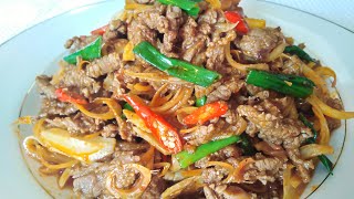 สูตรผัดเนื้อวัวผงสะเต๊ะ