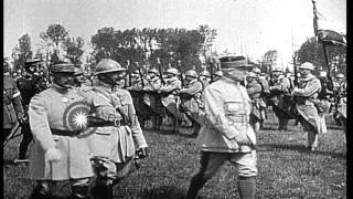 Philippe Petain reviews French 410th Regiment upon return to its base for brief r...HD Stock Footage