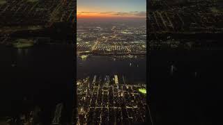 Flying into New York City