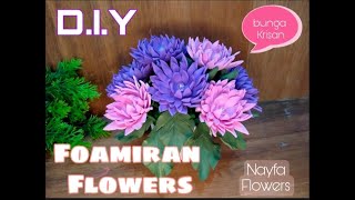 D.I.Y Chrysanthemum flower || cara membuat bunga Krisan || kerajinan tangan busa hati