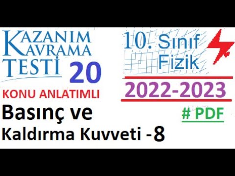 10. Sınıf | Fizik | MEB | Kazanım Testi 20 | Basınç Ve Kaldırma Kuvveti ...