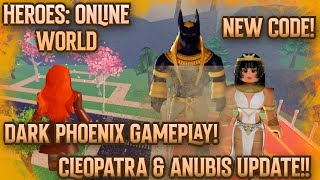 [NEW CODE] CLEOPATRA | ANUBIS | NEW SABRINA SKIN \u0026 MORE! | HEROES: ONLINE WORLD!!