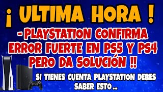 PLAYSTATION CONFIRMA ERROR IMPORTANTE EN PS5 y PS4 PERO DA SOLUCIÓN OFICIAL !!