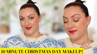 QUICK \u0026 EASY CHRISTMAS DAY MAKEUP LOOK | Mum Friendly Festive Makeup!