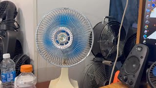 Vintage Cool Breeze Fan at Computer desk