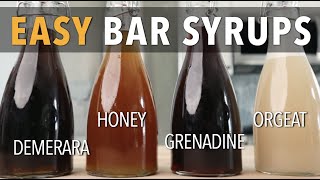 MUST HAVE Cocktail Syrups : Grenadine, Orgeat. Honey & Demerara