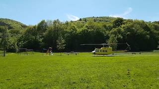 Hubschrauberflug,  Hubschraubertyp, Bell 212,gefilmt mit DJI