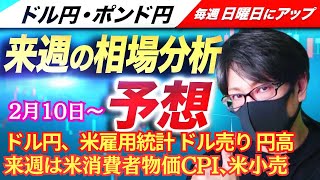 【FX来週の相場分析と予想】ドル円、トランプ関税は一服、雇用統計はドル売り、円高、米消費者物価指数（CPI）米小売売上高に注目！スキャルピング！ドル円・ポンド円、週間為替展望（2月10日～2月14日）