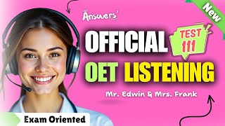 OET LISTENING TEST 15.02.2025 | Official and New | #oet #oetexam #oetnursing #oetlisteningtest