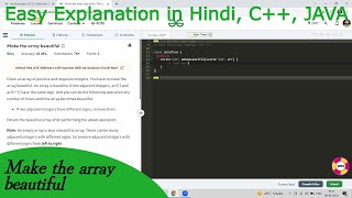 Make the array beautiful | Hindi | GFG POTD | C++ | Java | Stack