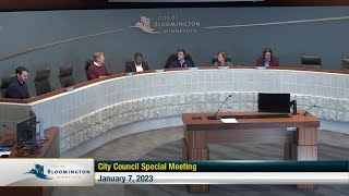 January 7, 2023 Special Bloomington City Council Meeting