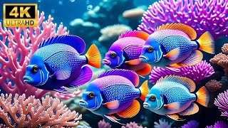 Aquarium 4k VIDEO (ULTRA HD) - Charming Fish of the Coral Reef Ecosystem - Marine Life, Sea Animals