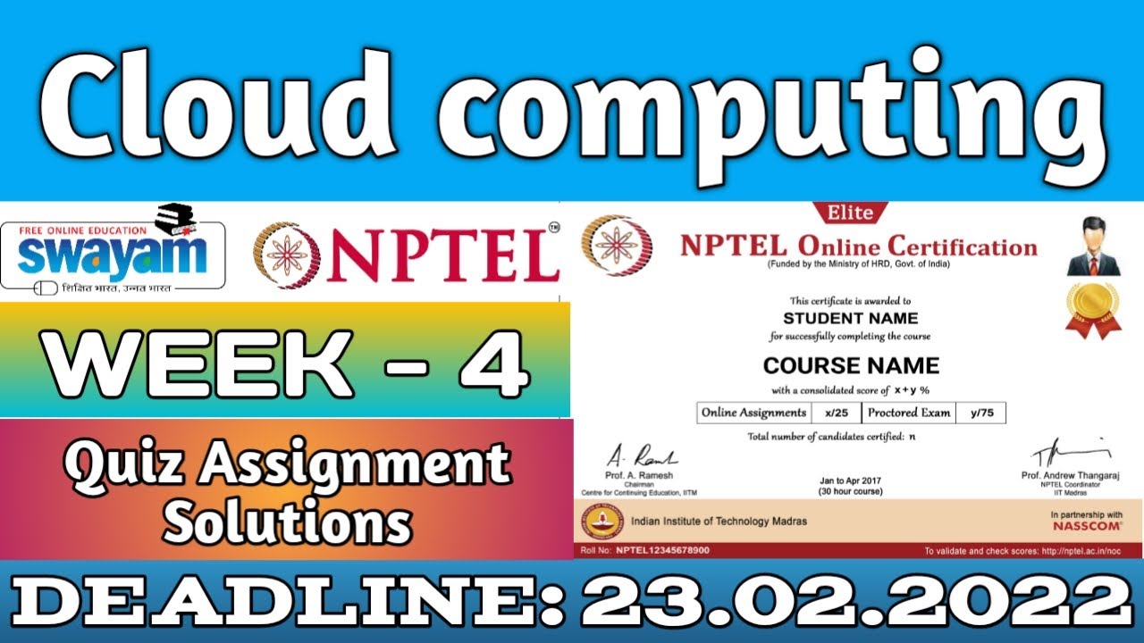 Cloud Computing | NPTEL | Week 4 Assignment 4 Solution | Jan 2022 - YouTube