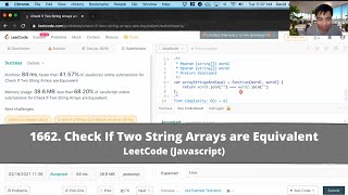 How to Solve "1662 Check If Two String Arrays are Equivalent"? on LeetCode? - Javascript