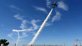 小松基地航空祭 2013 ブルーインパルス予行 デュアルソロ離陸【定点撮影版】 JASDF BlueImpulse Take Off !!