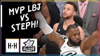 MVP LeBron James vs Stephen Curry Duel Highlights at 2018 All Star Game - LBJ with 29 Pts!