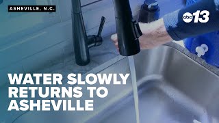 Asheville residents cautious as water slowly returns; boil notice, advisory remain