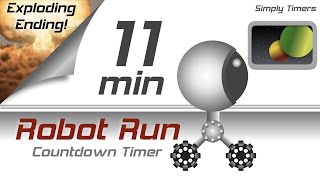 11 min racing robot countdown timer with exploding ending